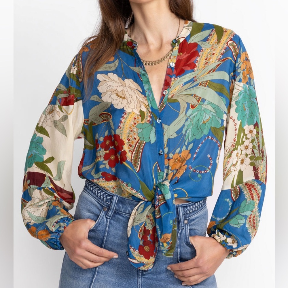 Johnny Was Teebee Tori Blouse Top Floral